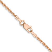 14k Rose Gold 1.5mm Diamond-cut Rope Chain