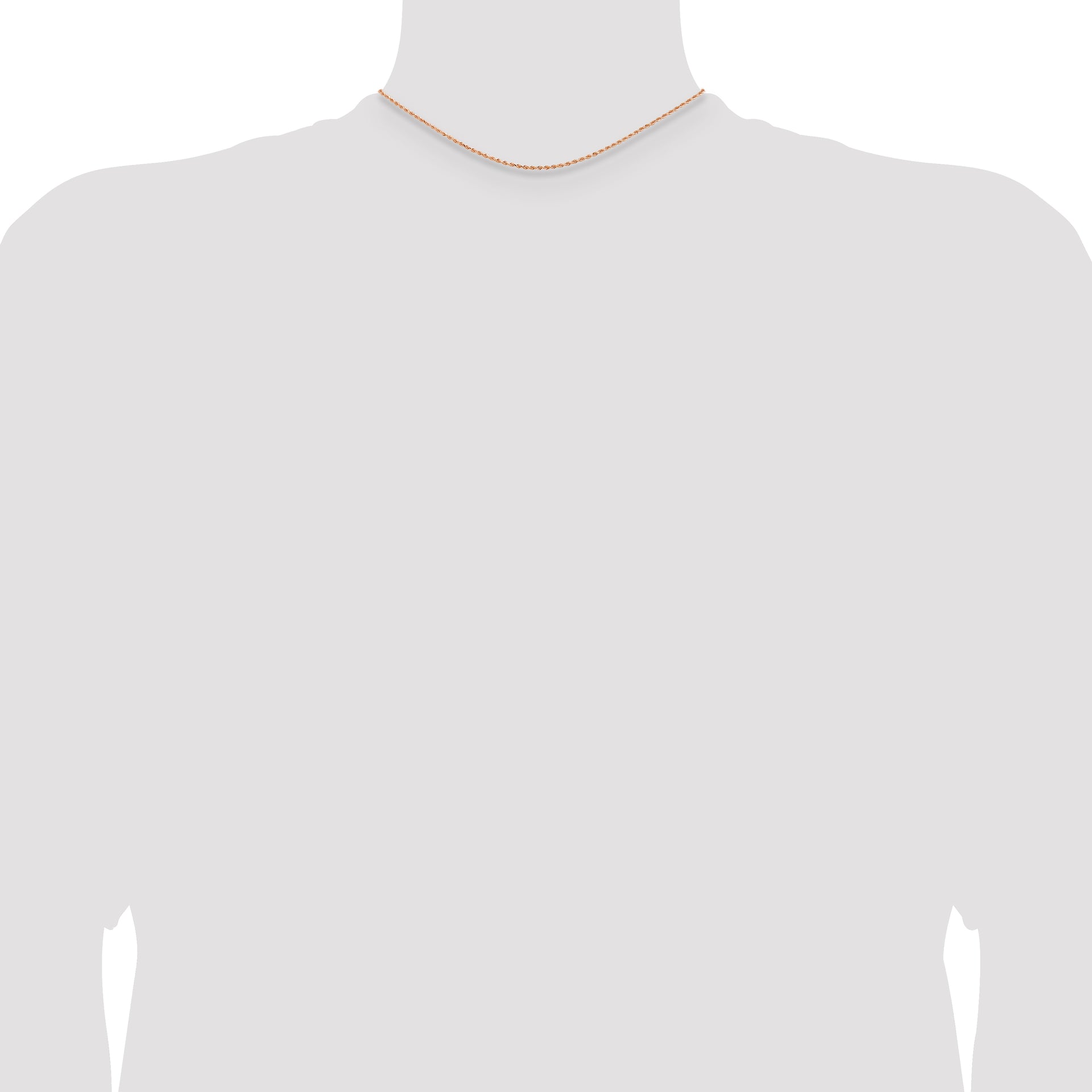 14k Rose Gold 1.5mm Diamond-cut Rope Chain
