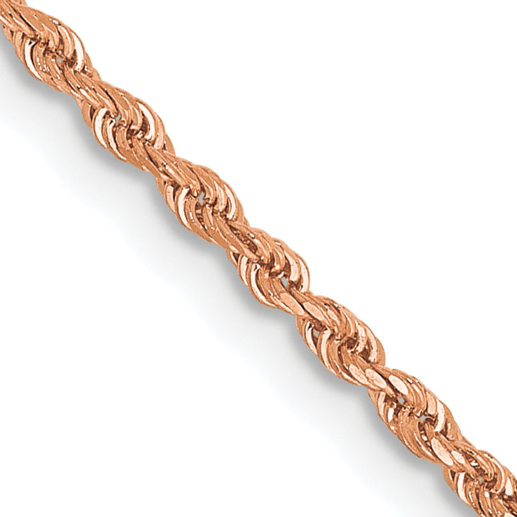 14k Rose Gold 1.5mm Diamond-cut Rope Chain