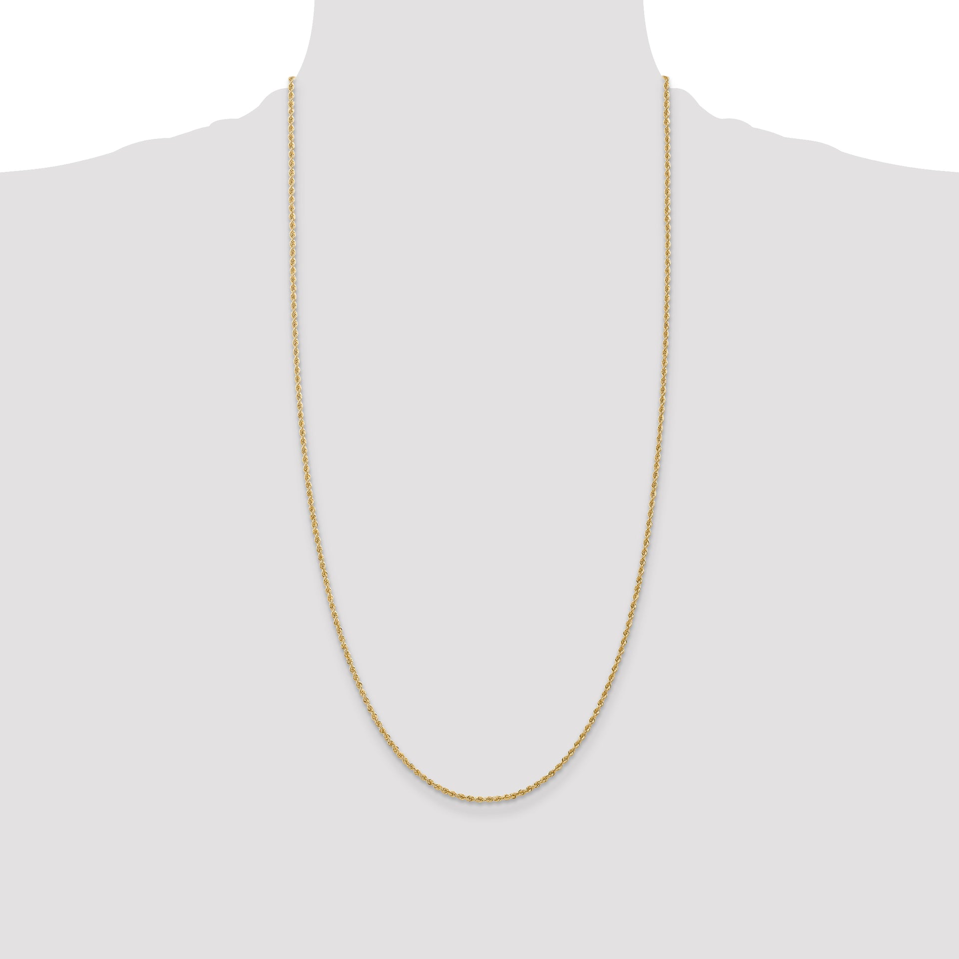 14k 1.5mm Solid Rope Chain