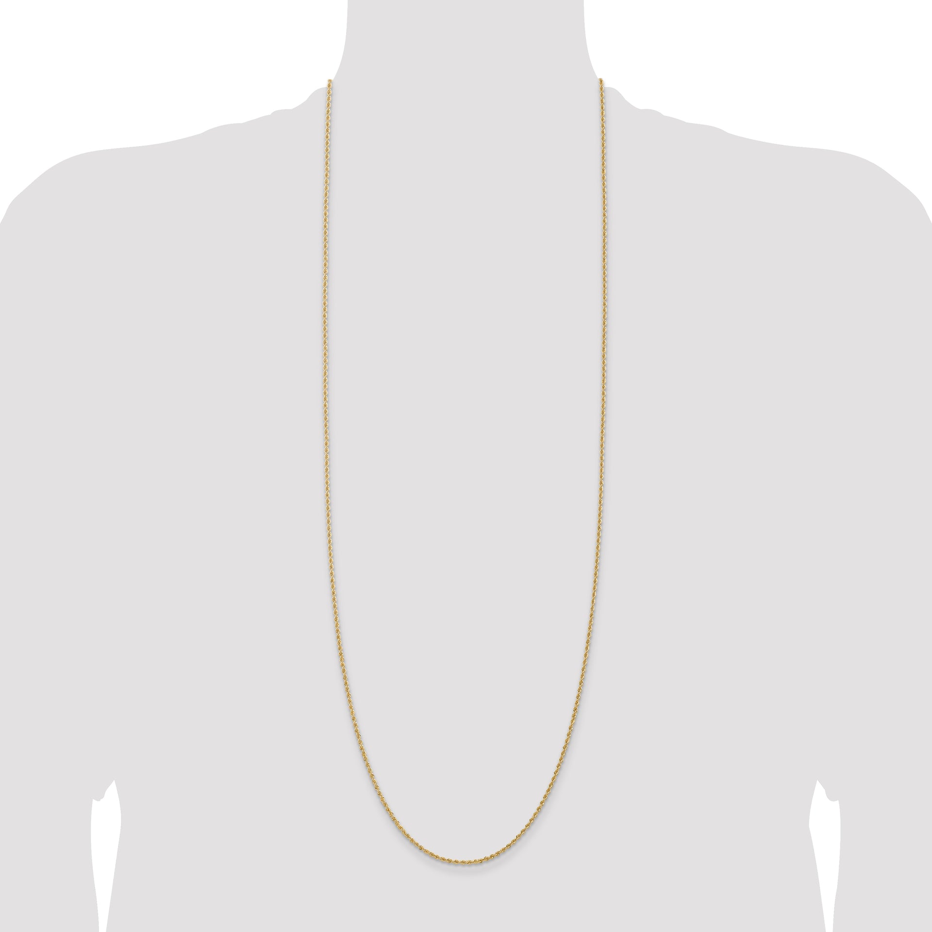 14k 1.5mm Solid Rope Chain