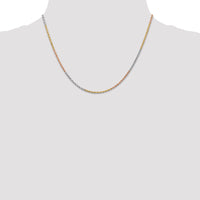 14k Tri-color 1.5mm Diamond-cut Rope Chain