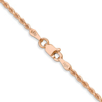 14k Rose Gold 1.75mm Diamond-cut Rope Chain