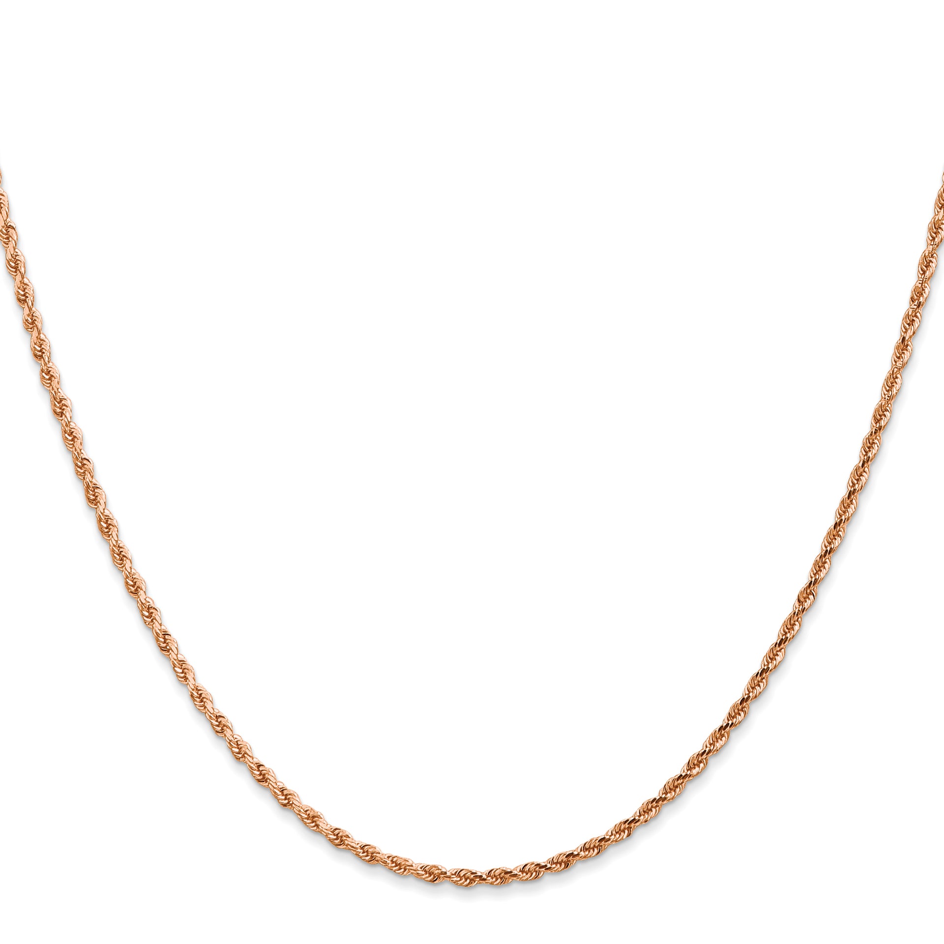 14k Rose Gold 1.75mm Diamond-cut Rope Chain