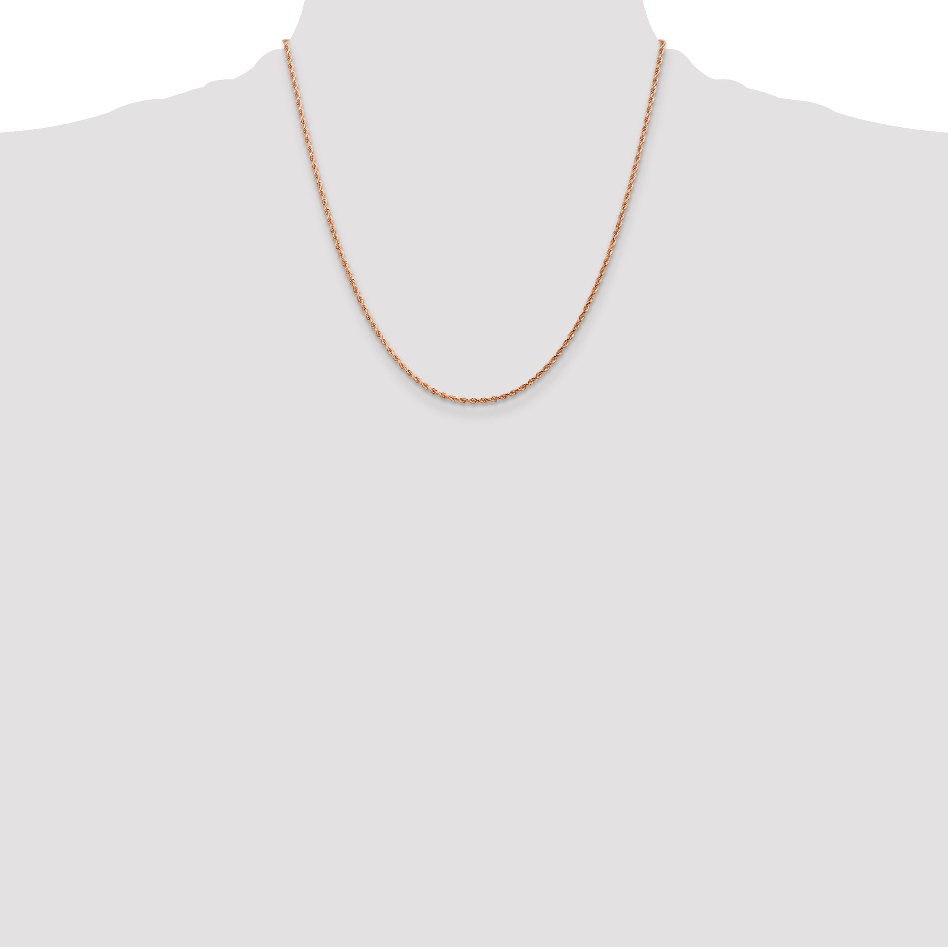 14k Rose Gold 1.75mm Diamond-cut Rope Chain