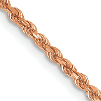 14k Rose Gold 1.75mm Diamond-cut Rope Chain