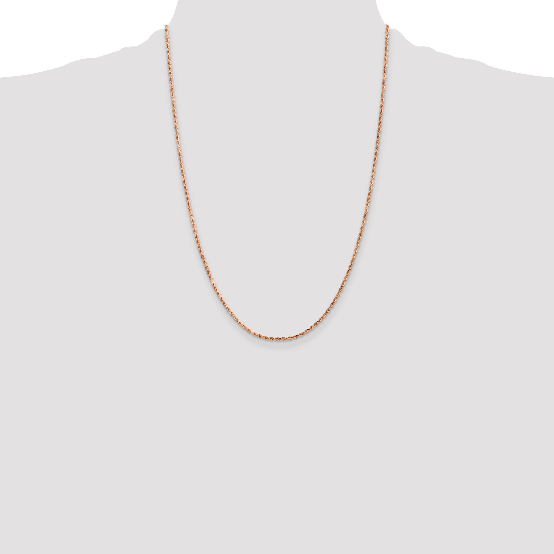 14k Rose Gold 1.75mm Diamond-cut Rope Chain