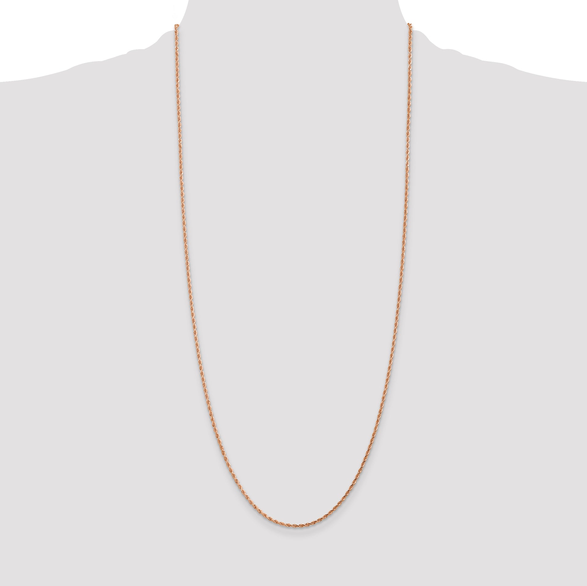 14k Rose Gold 1.75mm Diamond-cut Rope Chain