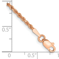 14k Rose Gold 1.75mm Diamond-cut Rope Chain