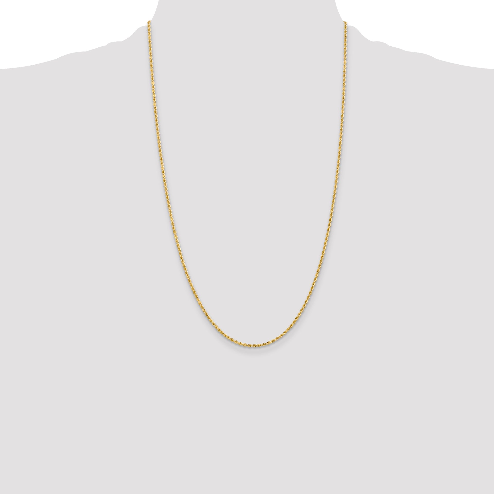 14k 2.0mm Solid Rope Chain
