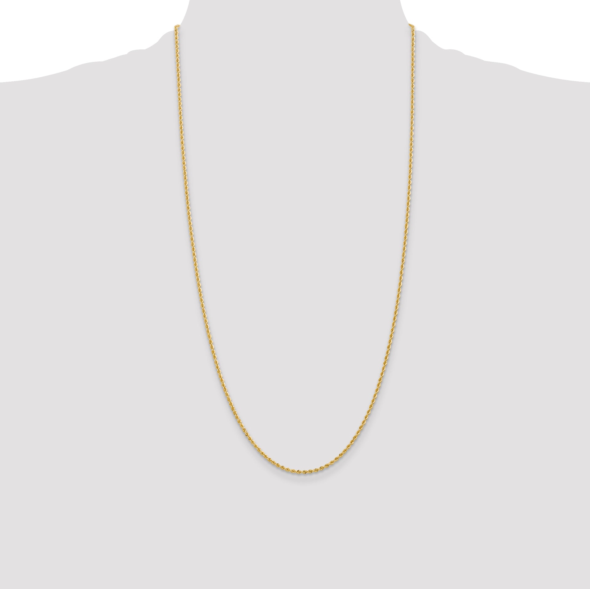 14k 2.0mm Solid Rope Chain