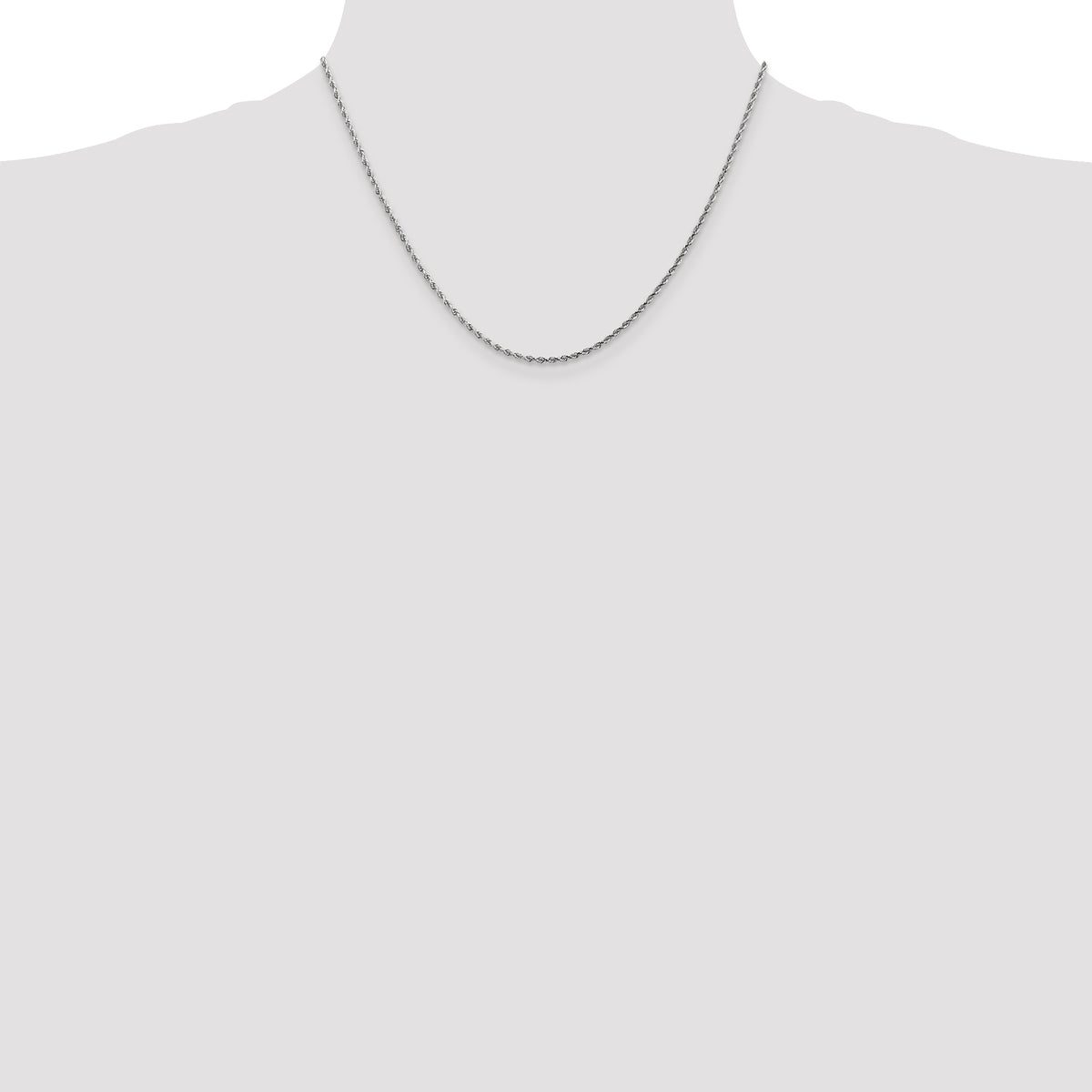 14k White Gold 1.75mm Diamond-cut Rope Chain