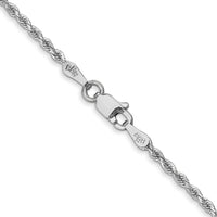 14k White Gold 1.75mm Diamond-cut Rope Chain