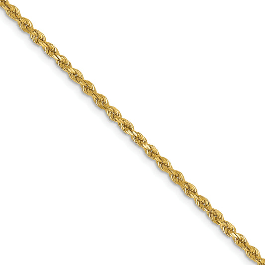 14k 2mm D/C Rope Chain (100 inch Spool)