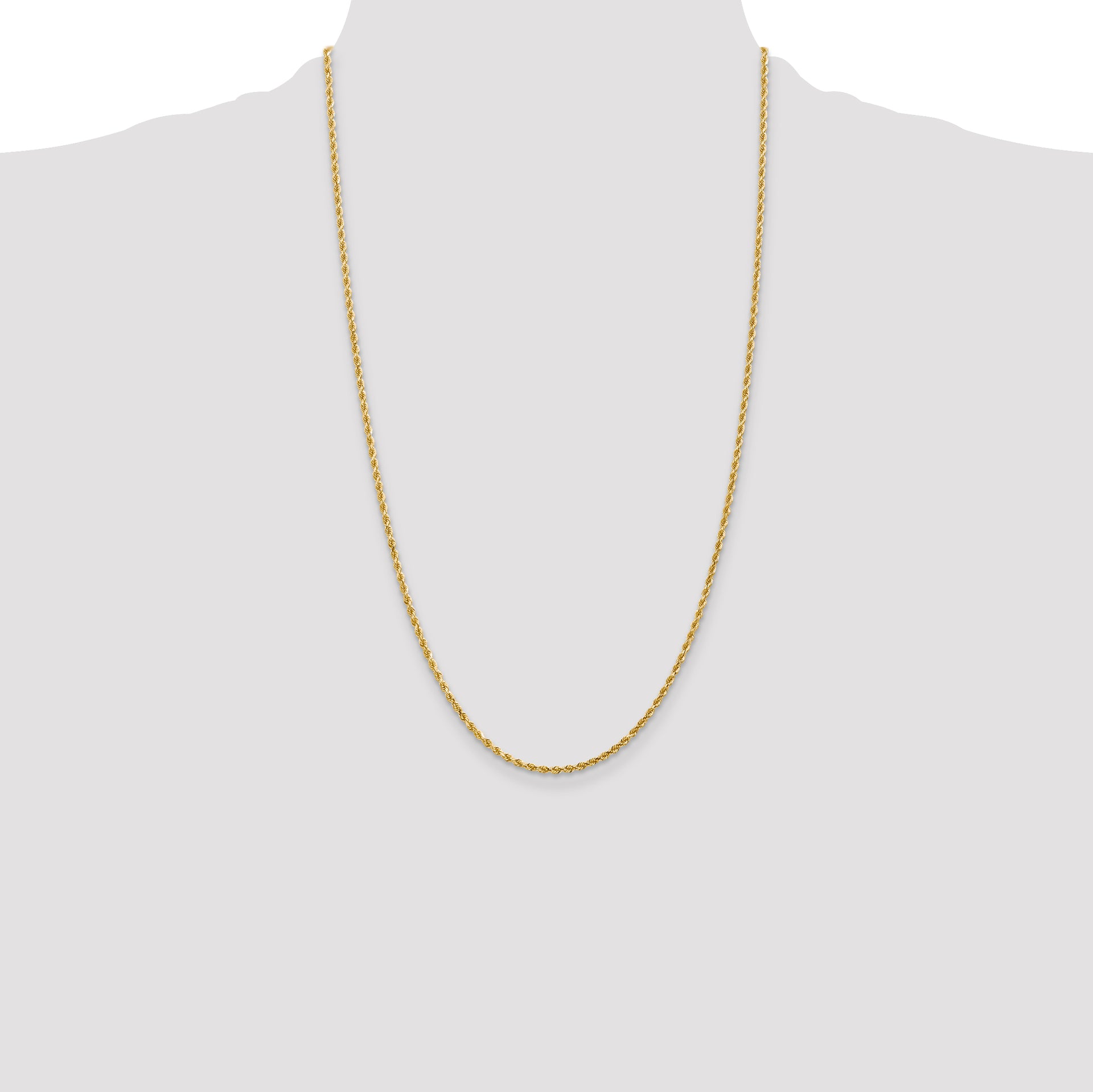 14k 2.0mm Diamond-cut Rope Chain