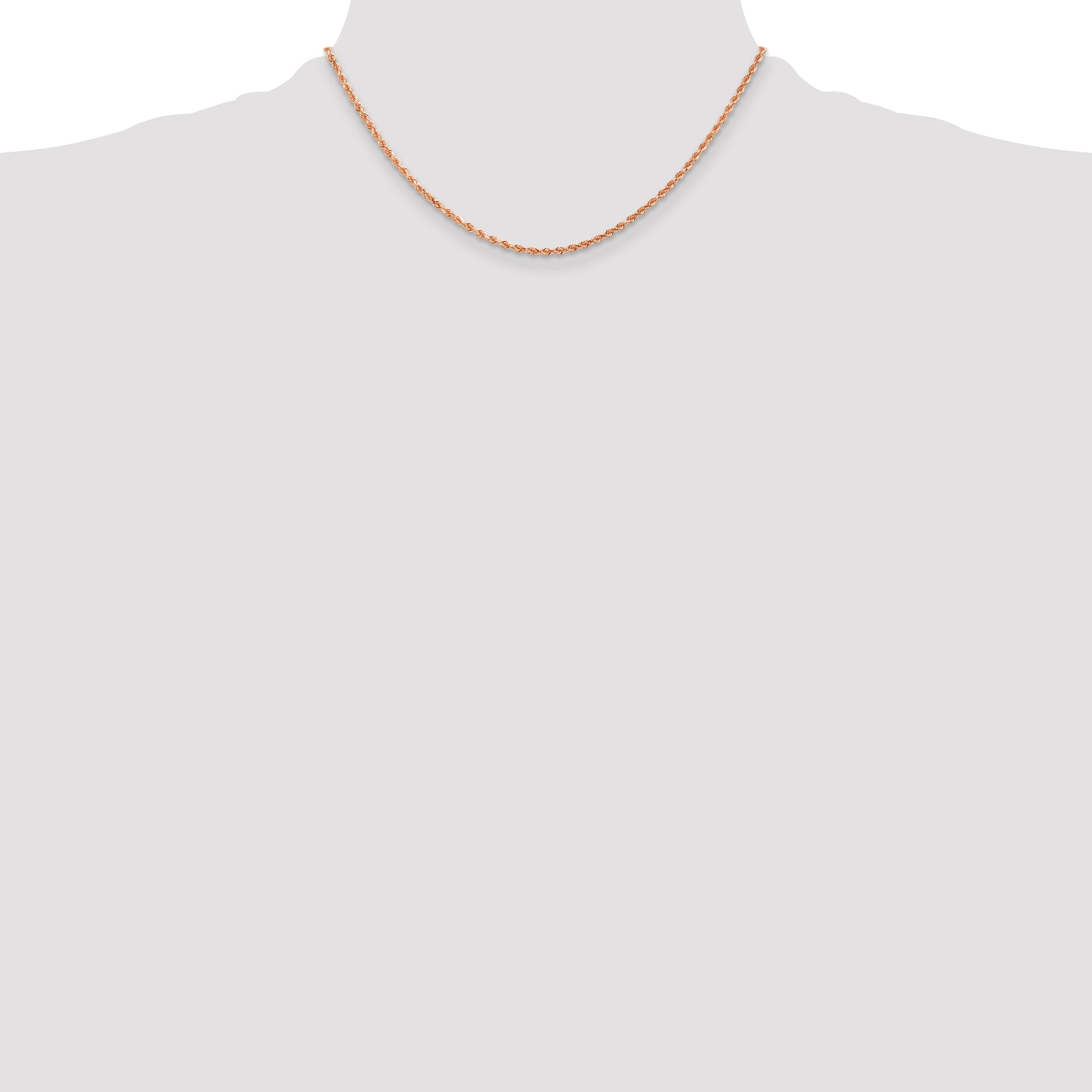 14k Rose Gold 2.0mm Diamond-cut Rope Chain