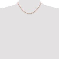 14k Rose Gold 2.0mm Diamond-cut Rope Chain