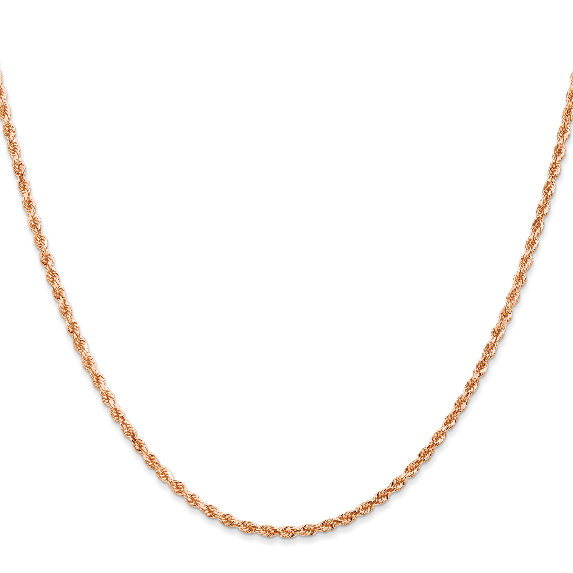 14k Rose Gold 2.0mm Diamond-cut Rope Chain