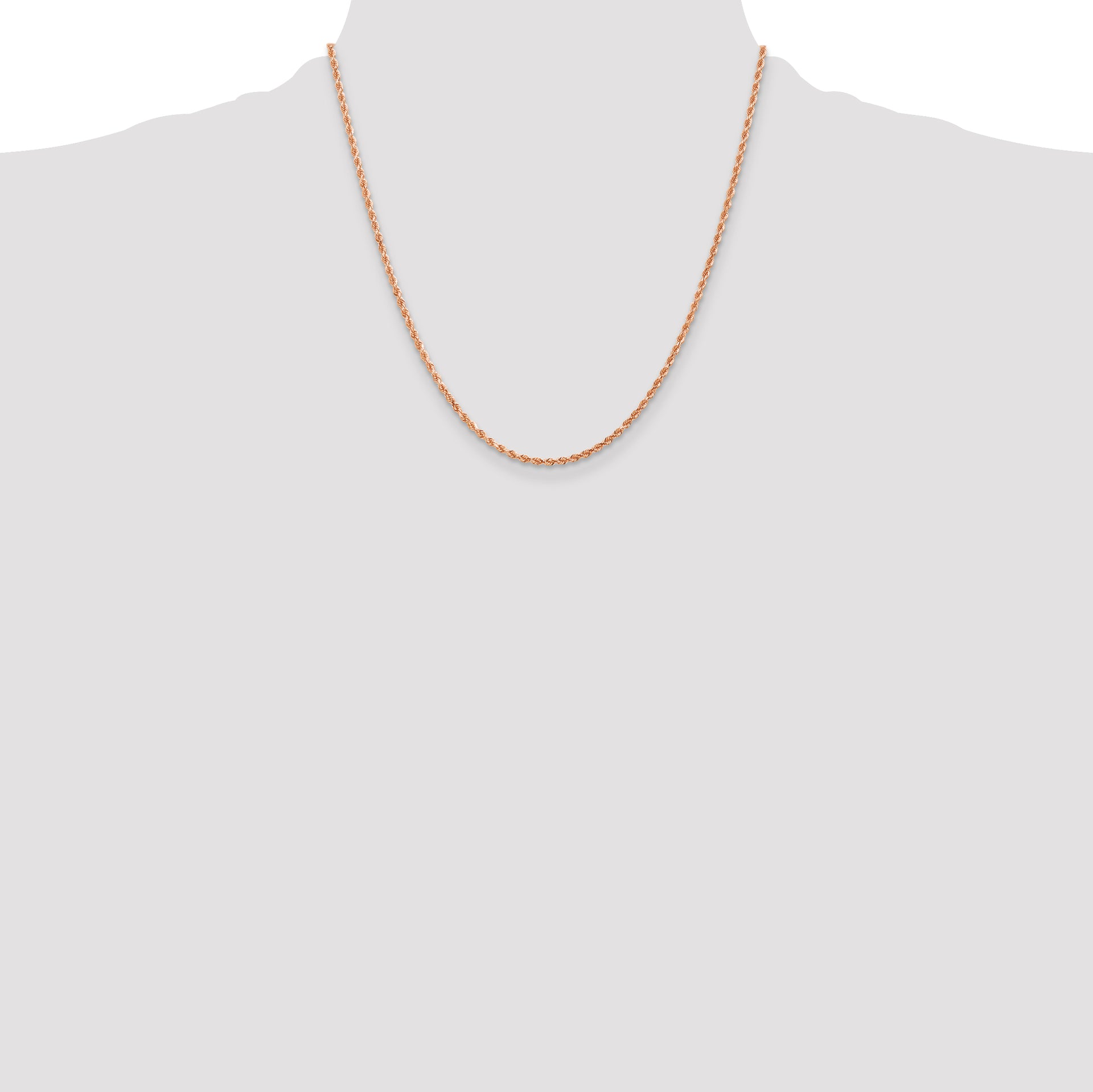 14k Rose Gold 2.0mm Diamond-cut Rope Chain