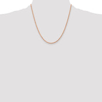 14k Rose Gold 2.0mm Diamond-cut Rope Chain