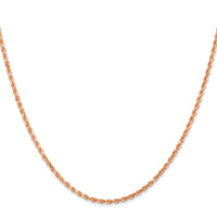 14k Rose Gold 2.0mm Diamond-cut Rope Chain