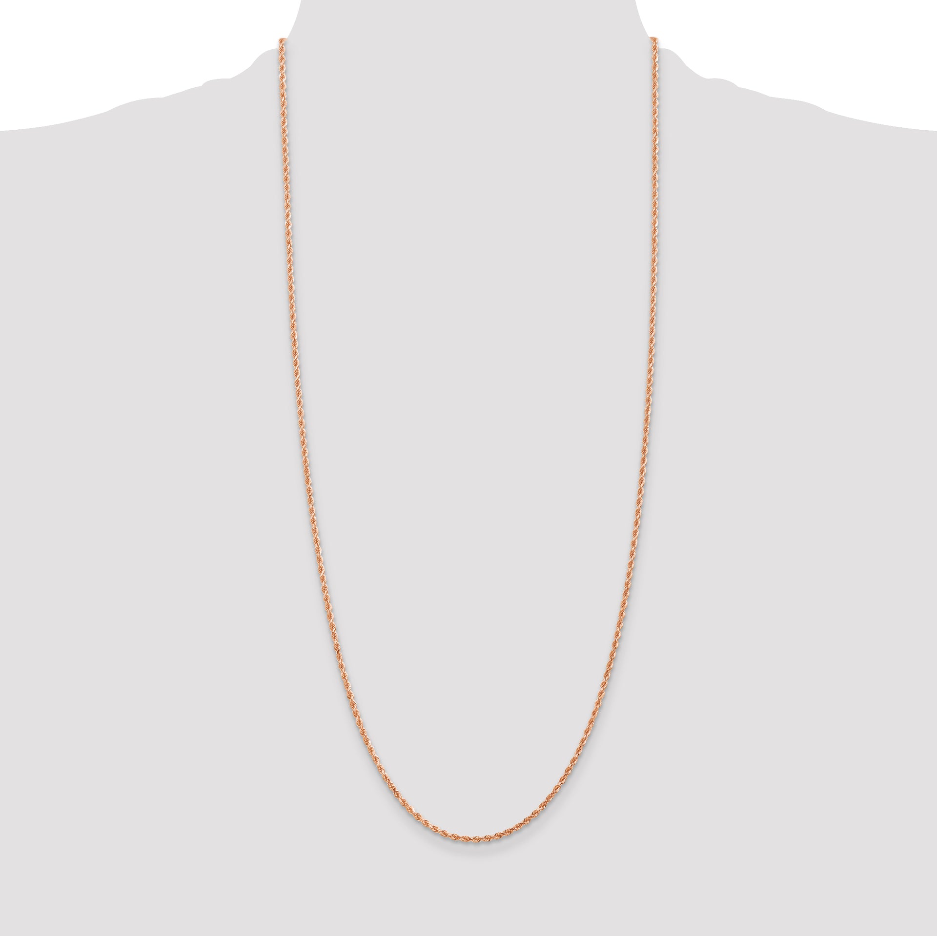 14k Rose Gold 2.0mm Diamond-cut Rope Chain