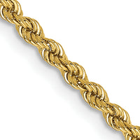 14k 2.25mm Solid Rope Chain