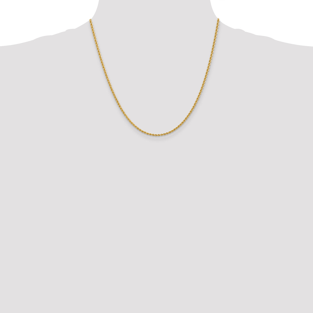 14k 2.25mm Solid Rope Chain