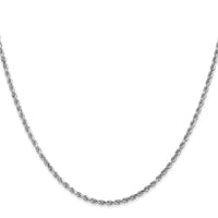 14k White Gold 2.0mm Diamond-cut Rope Chain