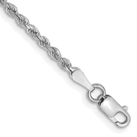 14k White Gold 2.0mm Diamond-cut Rope Chain