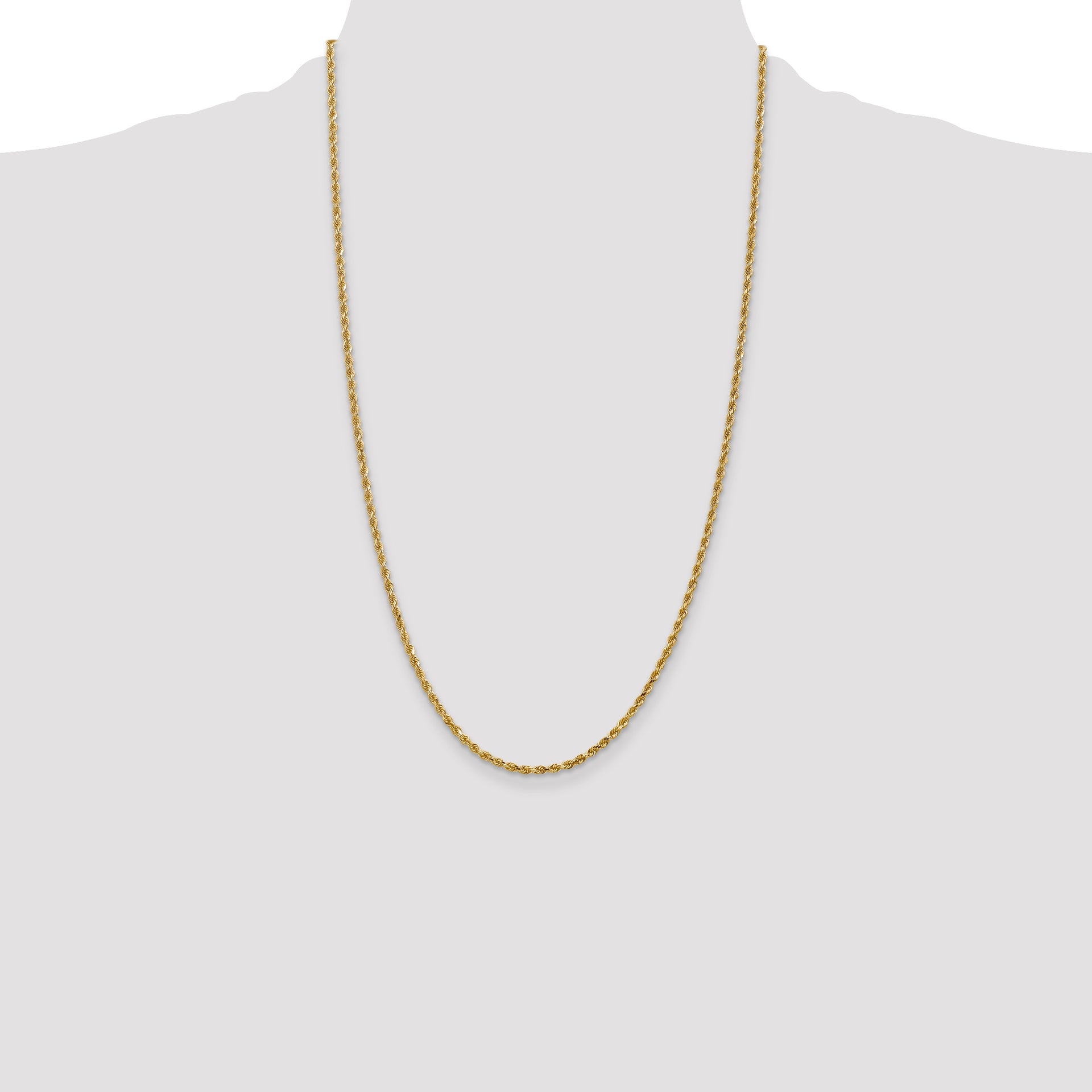14k 2.25mm Diamond-cut Rope Chain