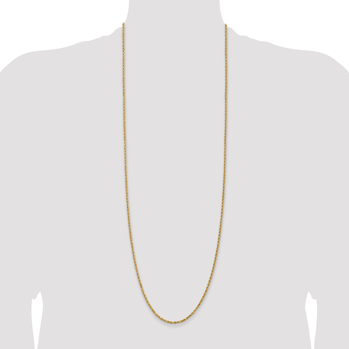 14k 2.25mm Diamond-cut Rope Chain