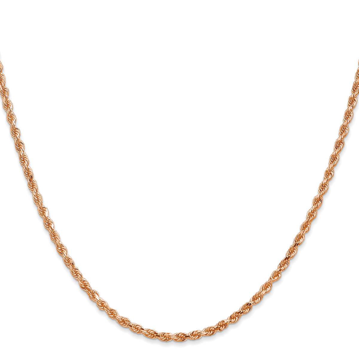 14k Rose Gold 2.25mm Diamond-cut Rope Chain