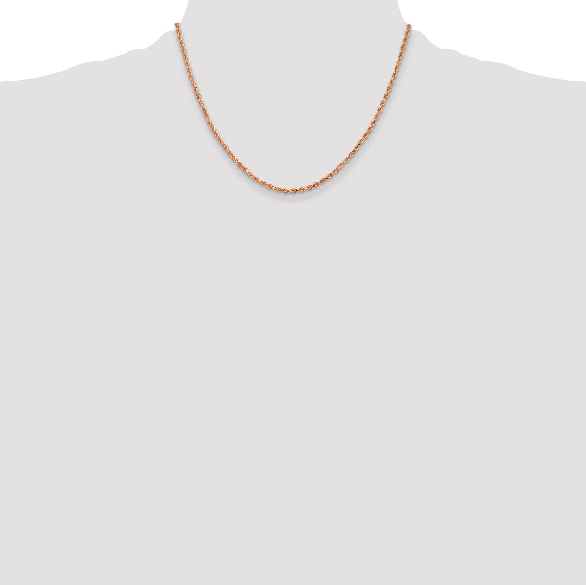 14k Rose Gold 2.25mm Diamond-cut Rope Chain