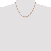 14k Rose Gold 2.25mm Diamond-cut Rope Chain