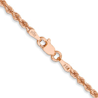 14k Rose Gold 2.25mm Diamond-cut Rope Chain