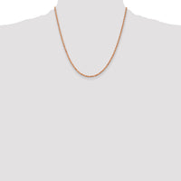 14k Rose Gold 2.25mm Diamond-cut Rope Chain
