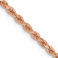 14k Rose Gold 2.25mm Diamond-cut Rope Chain