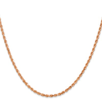 14k Rose Gold 2.25mm Diamond-cut Rope Chain