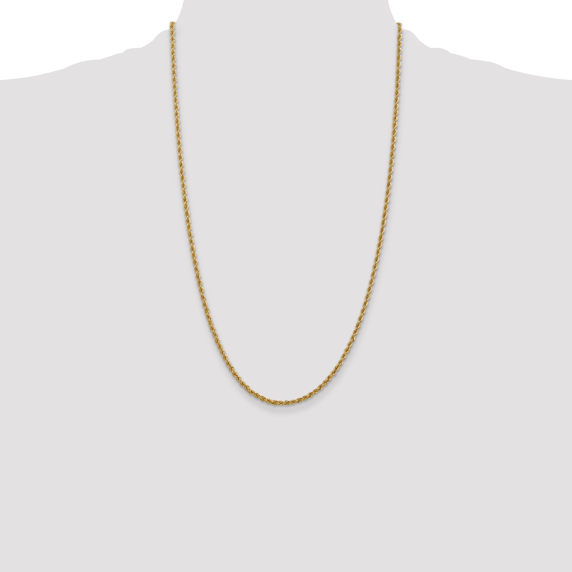14k 2.5mm Solid Rope Chain