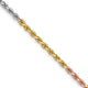 14k Tri-color 2.5mm Diamond-cut Rope Chain