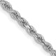 14k White Gold 2.25mm Diamond-cut Rope Chain
