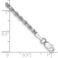 14k White Gold 2.25mm Diamond-cut Rope Chain Anklet