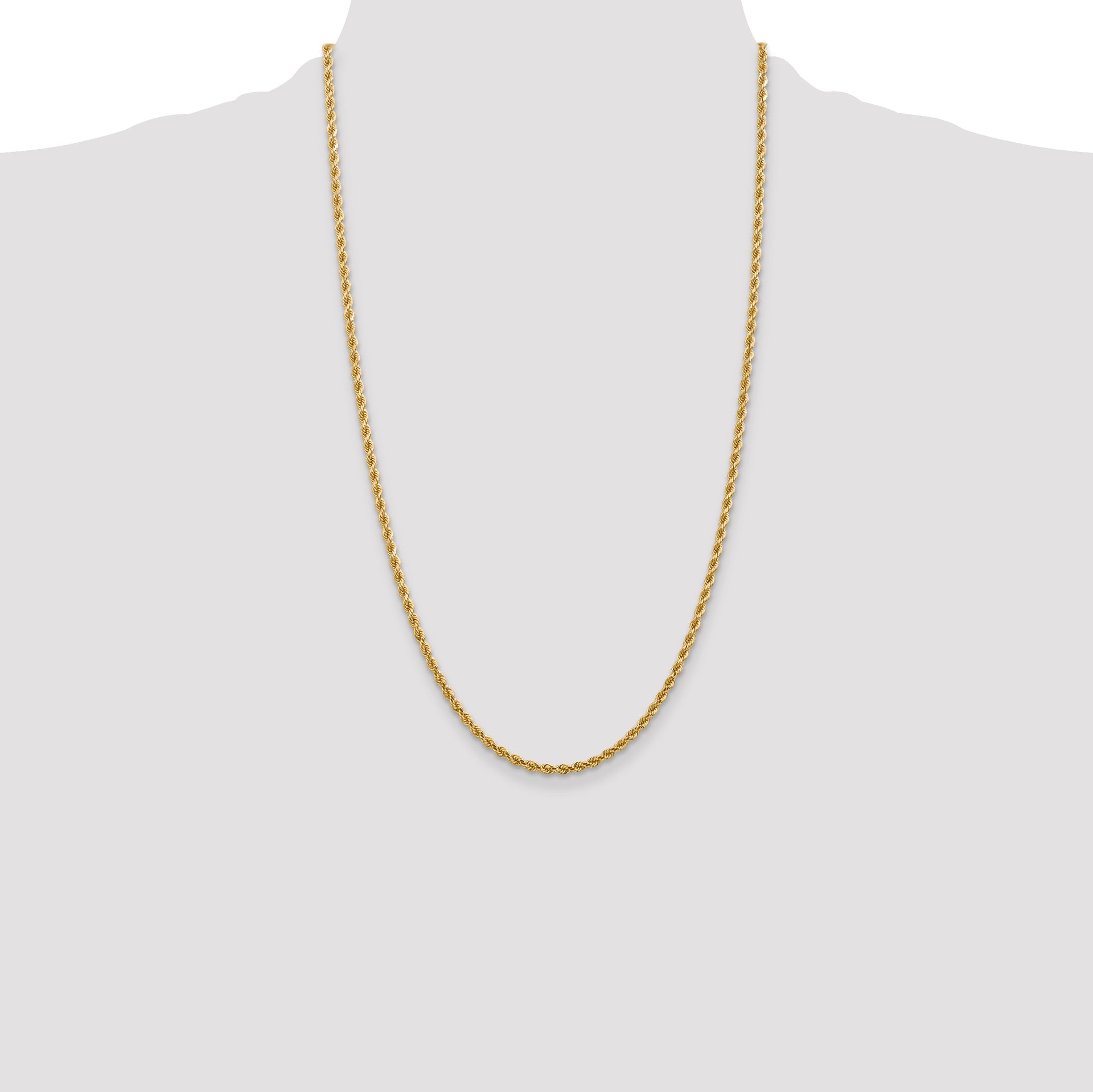 14k 2.75mm Diamond-cut Rope Chain