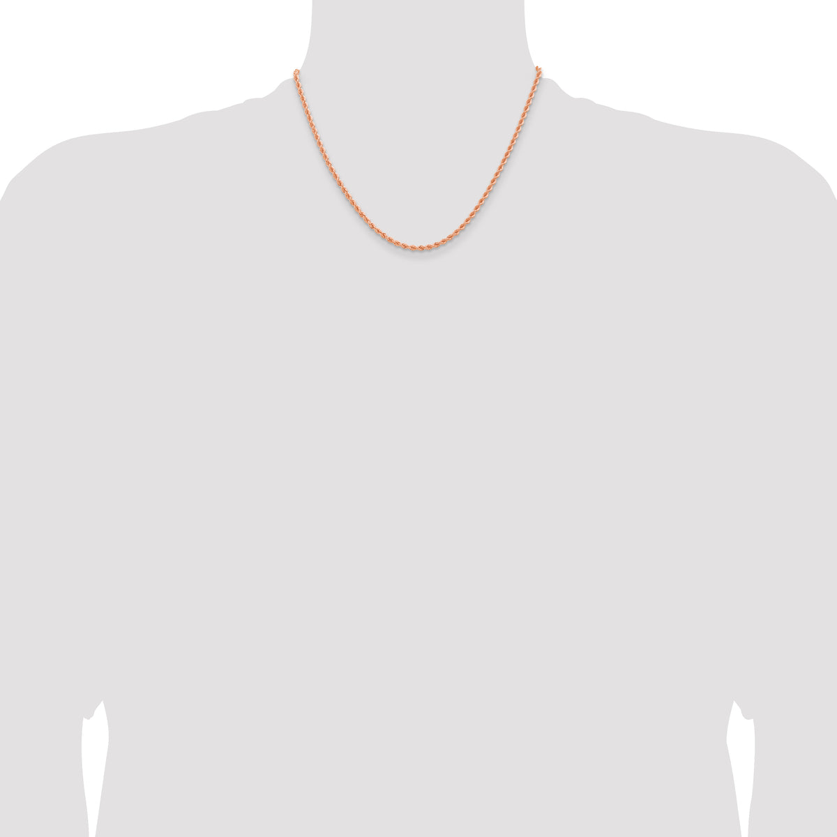 14k Rose Gold 2.75mm Diamond-cut Rope Chain