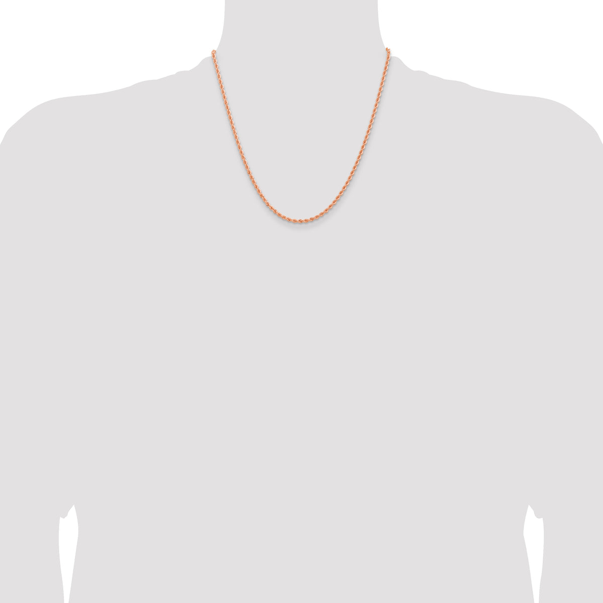 14k Rose Gold 2.75mm Diamond-cut Rope Chain