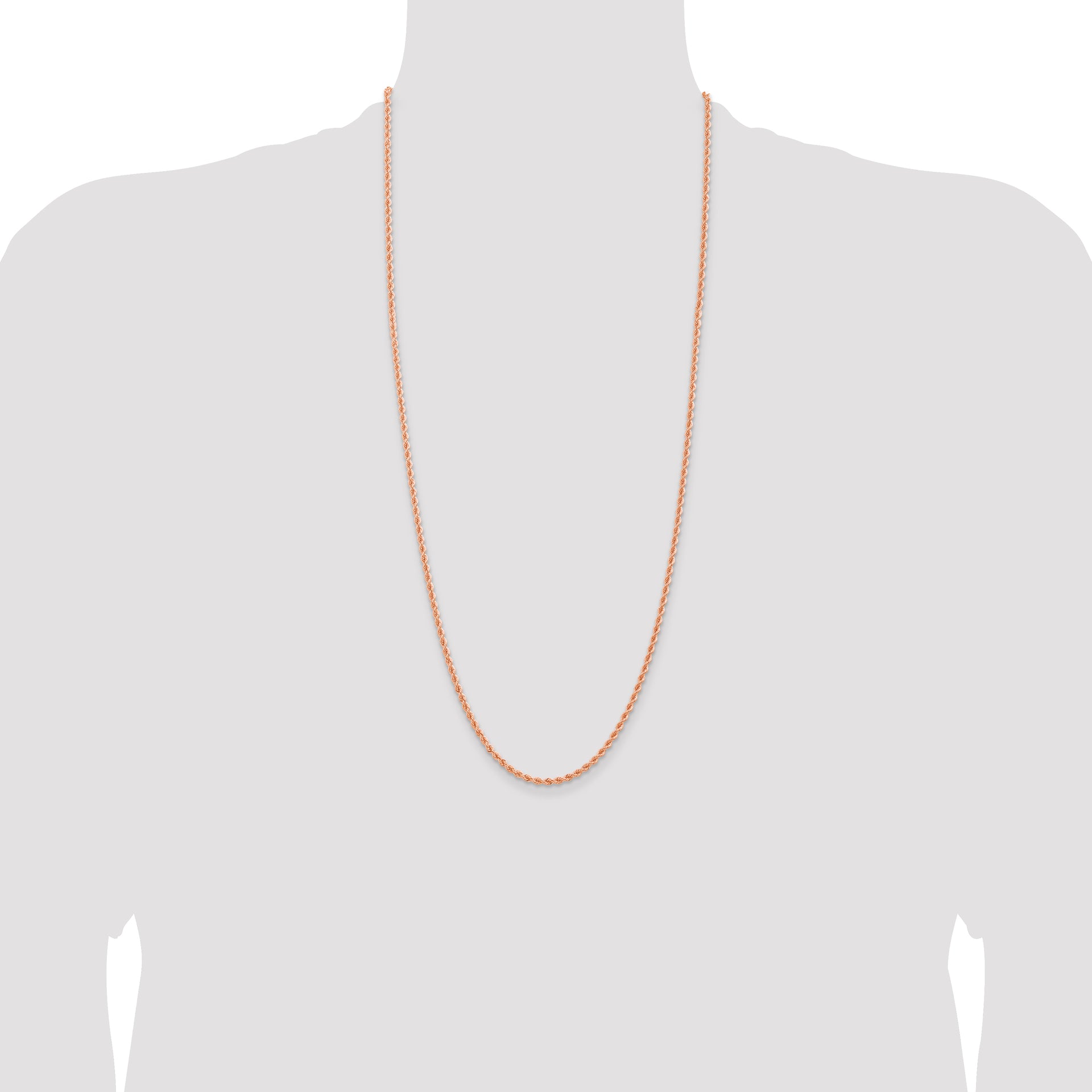 14k Rose Gold 2.75mm Diamond-cut Rope Chain