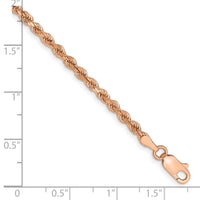14k Rose Gold 2.75mm Diamond-cut Rope Chain