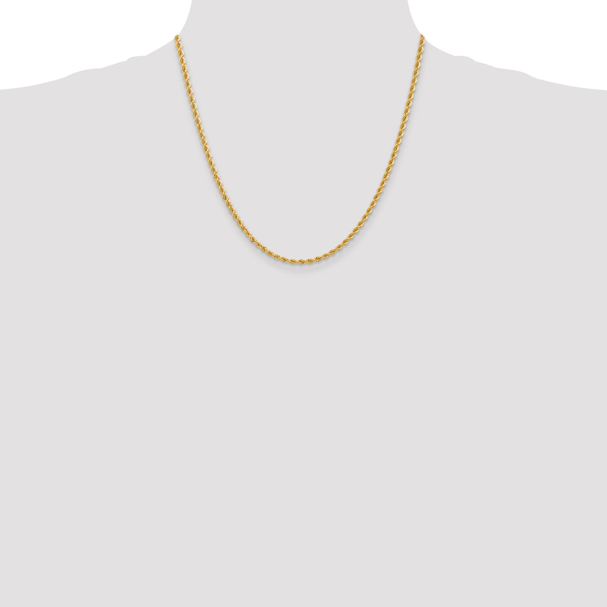 14k 2.75mm Solid Rope Chain