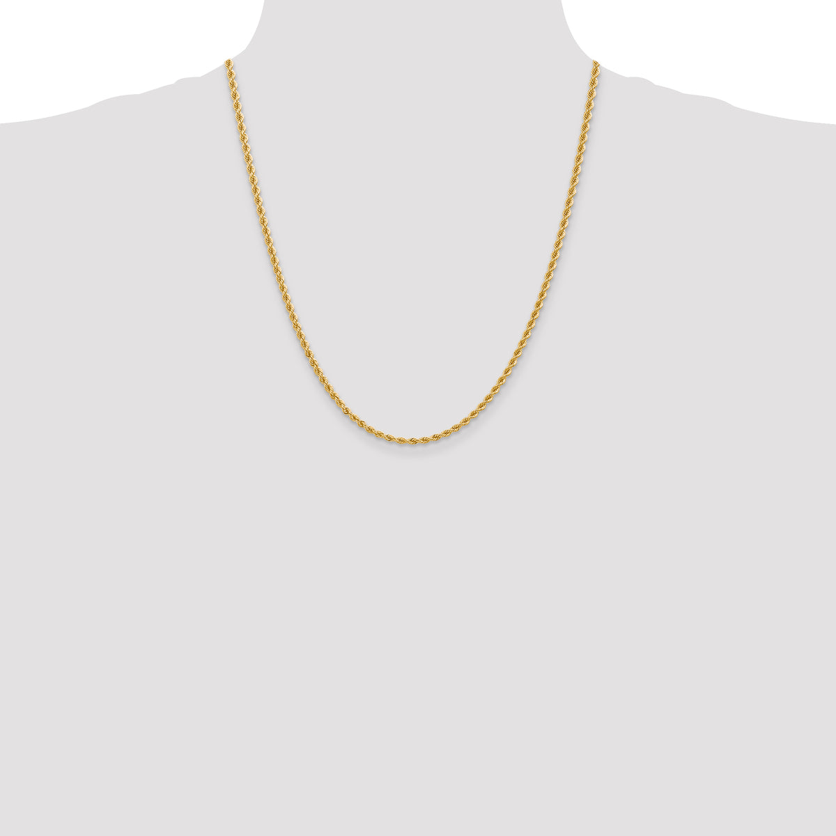 14k 2.75mm Solid Rope Chain